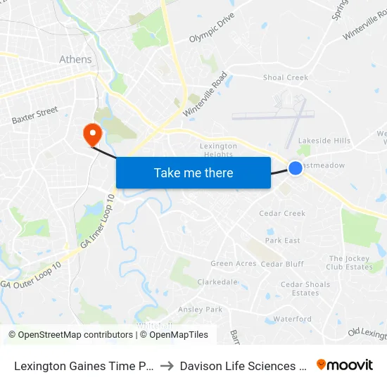 Lexington Gaines Time Point Only to Davison Life Sciences Complex map