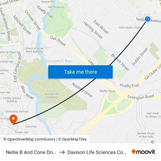 Nellie B And Cone Drive Ib to Davison Life Sciences Complex map