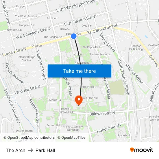 The Arch to Park Hall map