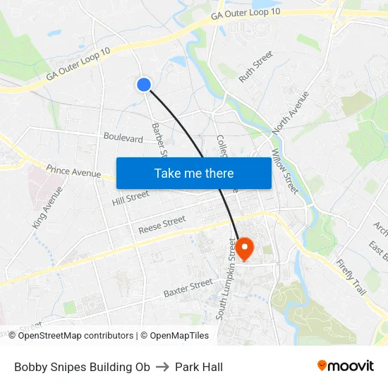 Bobby Snipes Building Ob to Park Hall map