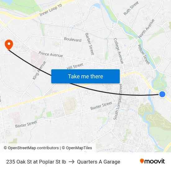 235 Oak St at Poplar St Ib to Quarters A Garage map