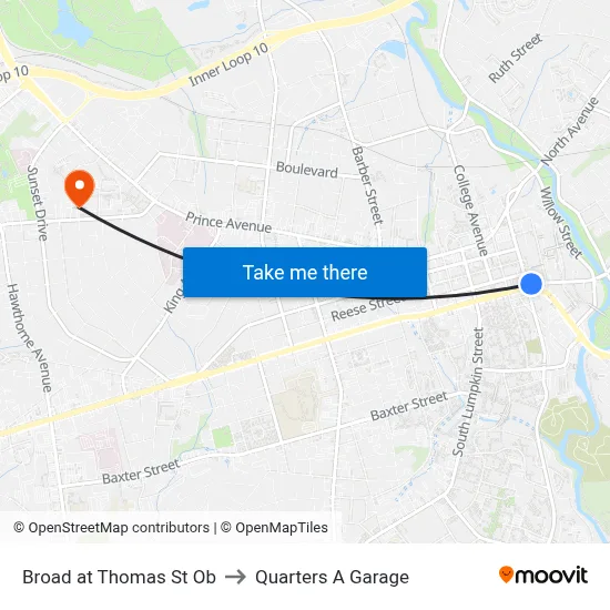 Broad at Thomas St Ob to Quarters A Garage map