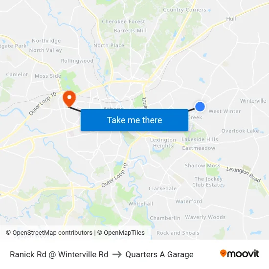 Ranick Rd @ Winterville Rd to Quarters A Garage map