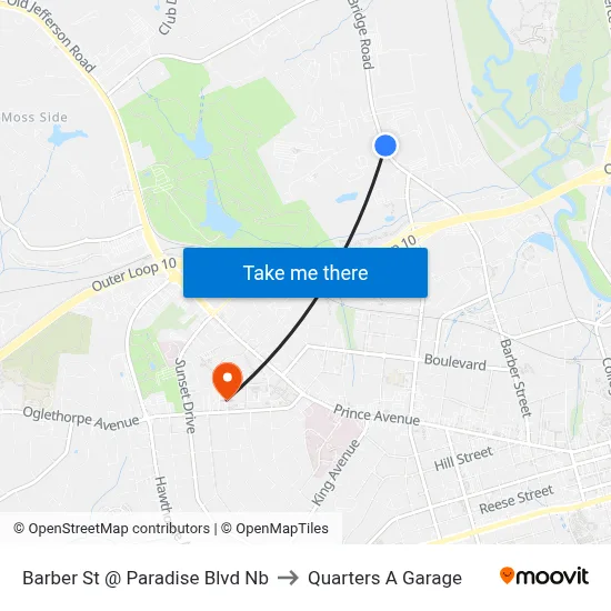 Barber St @ Paradise Blvd Nb to Quarters A Garage map