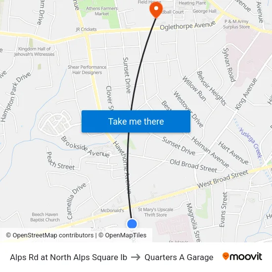 Alps Rd at North Alps Square Ib to Quarters A Garage map