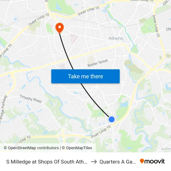 S Milledge at Shops Of South Athens Ob to Quarters A Garage map