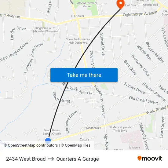 2434 West Broad to Quarters A Garage map