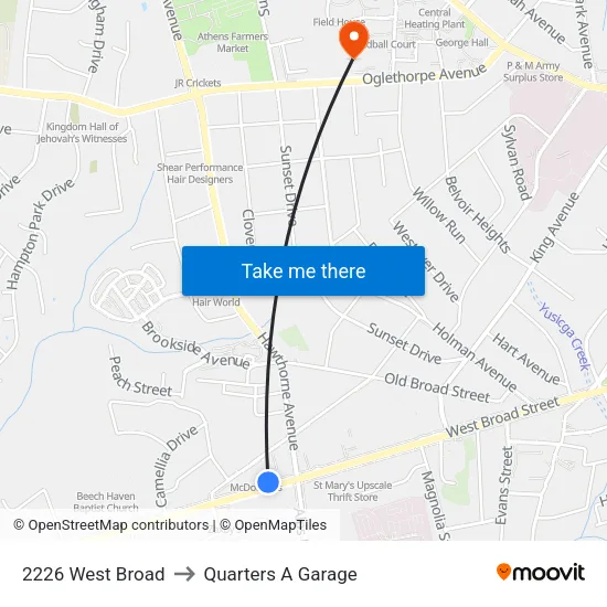 2226 West Broad to Quarters A Garage map