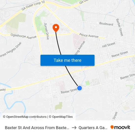 Baxter St And Across From Baxter Dr Ob to Quarters A Garage map