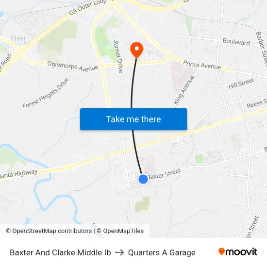 Baxter And Clarke Middle Ib to Quarters A Garage map