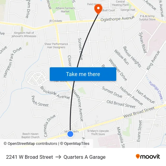 2241 W Broad Street to Quarters A Garage map