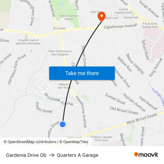 Gardenia Drive Ob to Quarters A Garage map