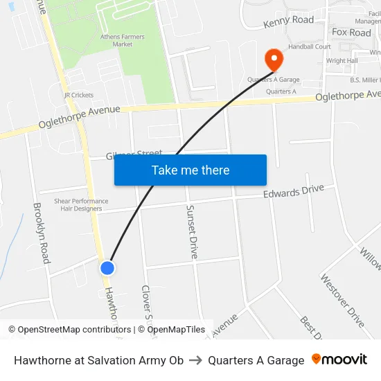 Hawthorne at Salvation Army Ob to Quarters A Garage map