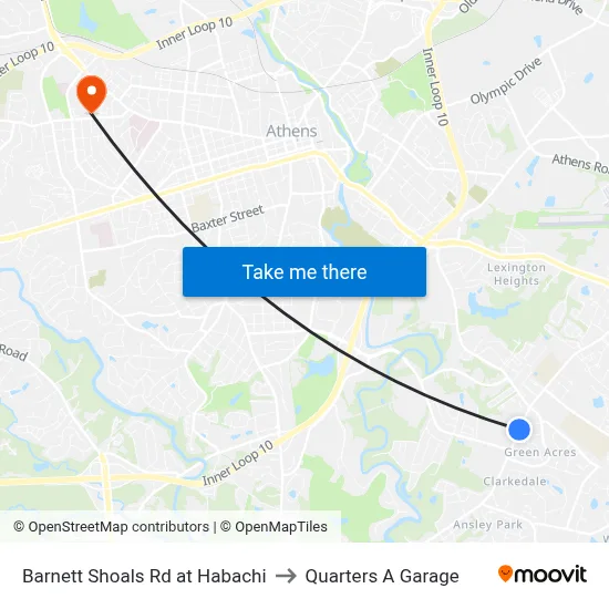 Barnett Shoals Rd at Habachi to Quarters A Garage map