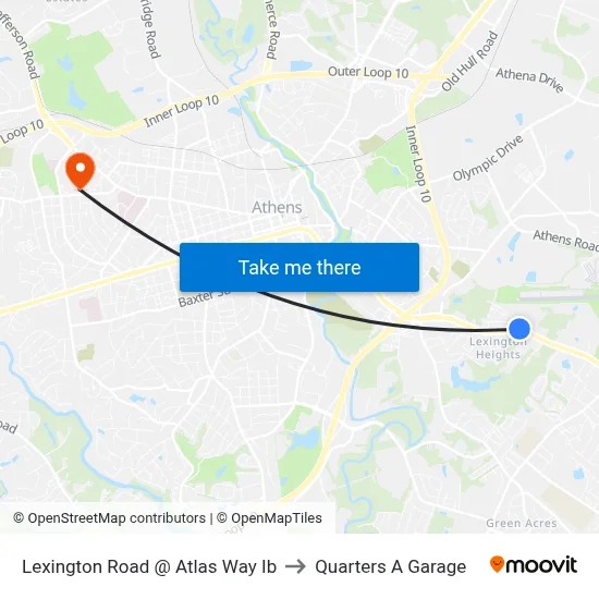Lexington Road @ Atlas Way Ib to Quarters A Garage map