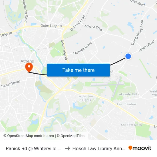 Ranick Rd @ Winterville Rd to Hosch Law Library Annex map