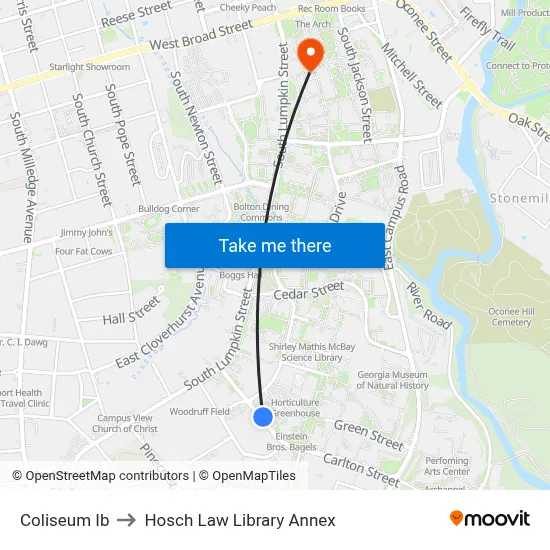 Coliseum Ib to Hosch Law Library Annex map