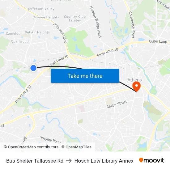 Bus Shelter Tallassee Rd to Hosch Law Library Annex map
