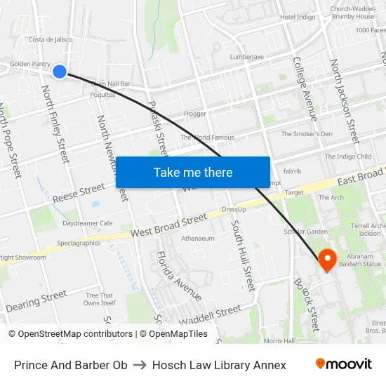Prince And Barber Ob to Hosch Law Library Annex map