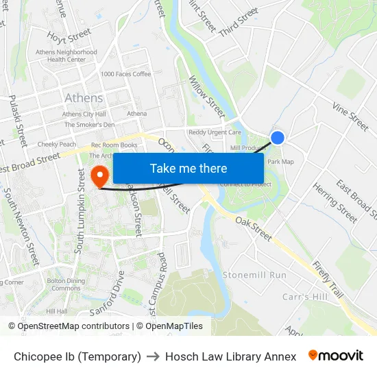 Chicopee Ib (Temporary) to Hosch Law Library Annex map