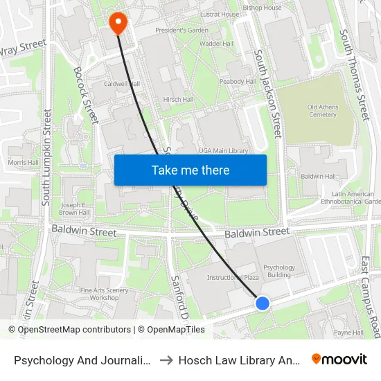 Psychology And Journalism to Hosch Law Library Annex map