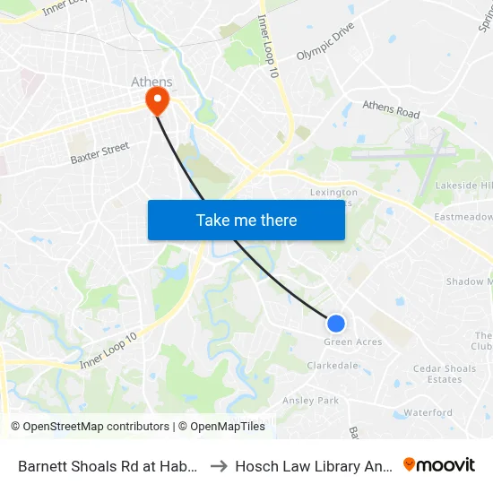 Barnett Shoals Rd at Habachi to Hosch Law Library Annex map