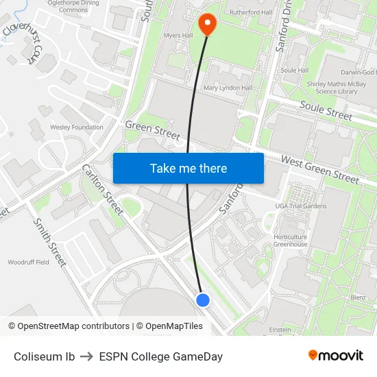 Coliseum Ib to ESPN College GameDay map