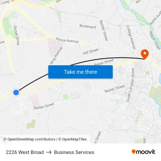 2226 West Broad to Business Services map