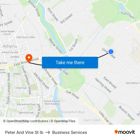 Peter And Vine St Ib to Business Services map