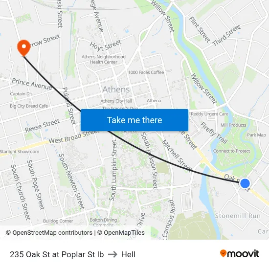 235 Oak St at Poplar St Ib to Hell map