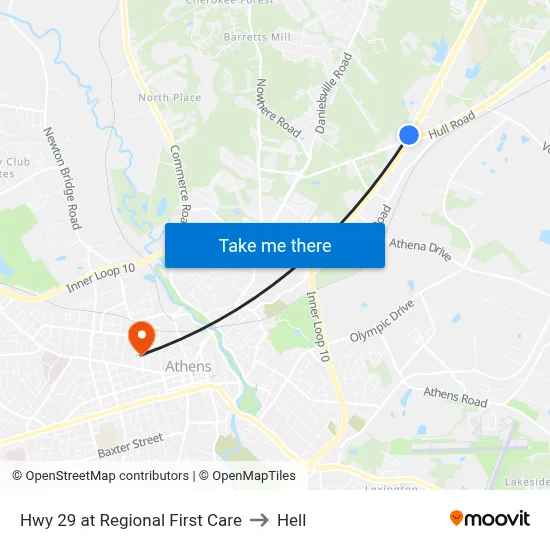 Hwy 29 at Regional First Care to Hell map