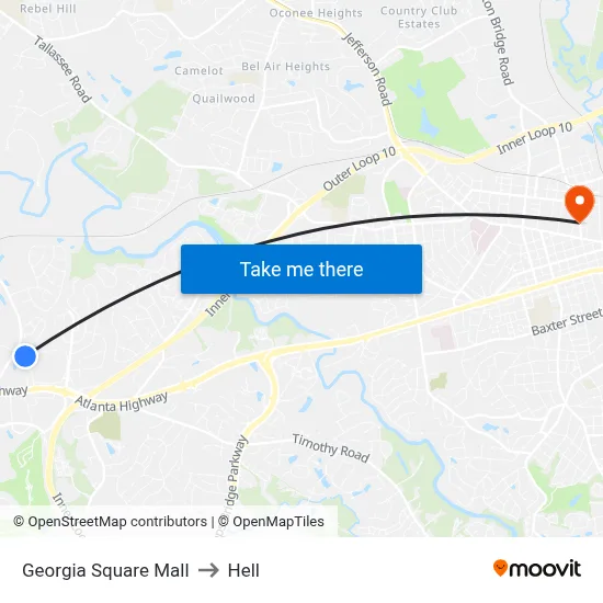 Georgia Square Mall to Hell map