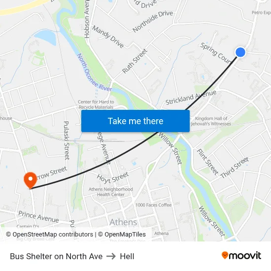 Bus Shelter on North Ave to Hell map