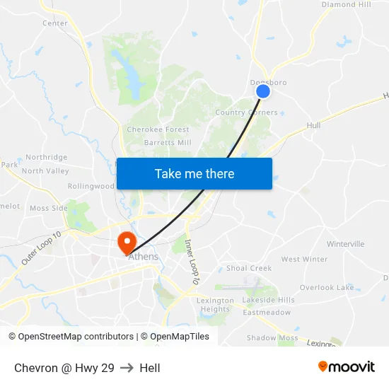Chevron @ Hwy 29 to Hell map