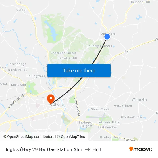 Ingles (Hwy 29 Bw Gas Station Atm to Hell map