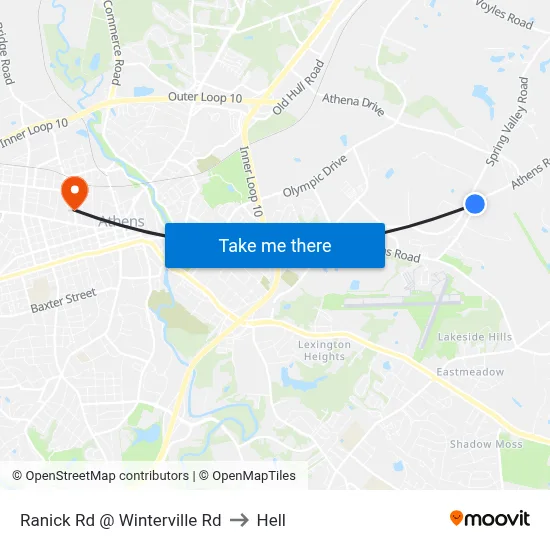 Ranick Rd @ Winterville Rd to Hell map