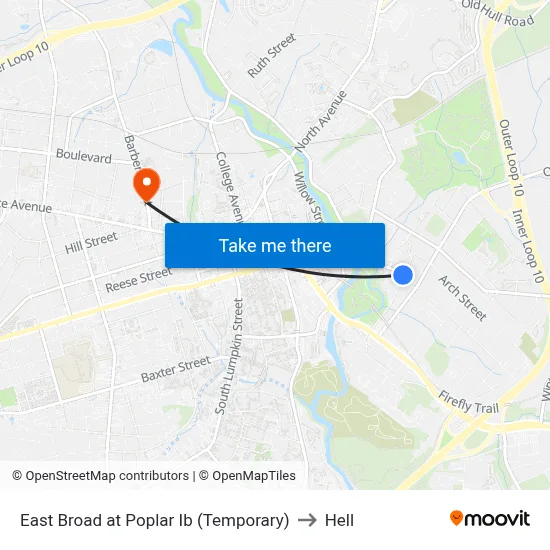 East Broad at Poplar Ib (Temporary) to Hell map