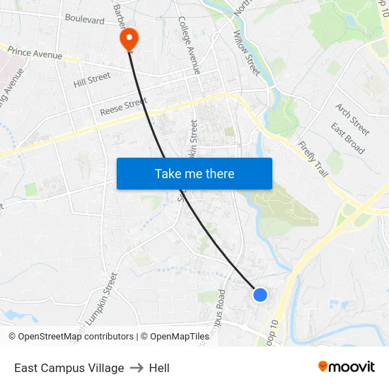 East Campus Village to Hell map