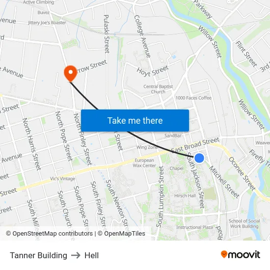 Tanner Building to Hell map