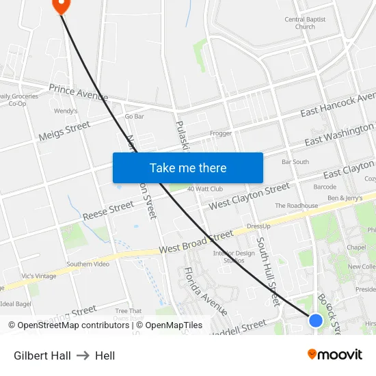 Gilbert Hall to Hell map