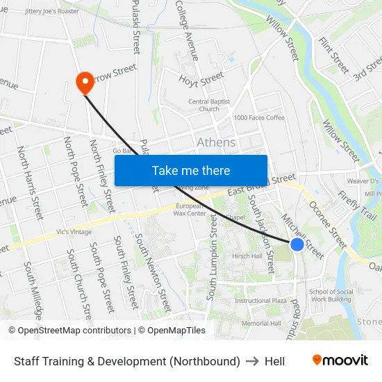 Staff Training & Development (Northbound) to Hell map