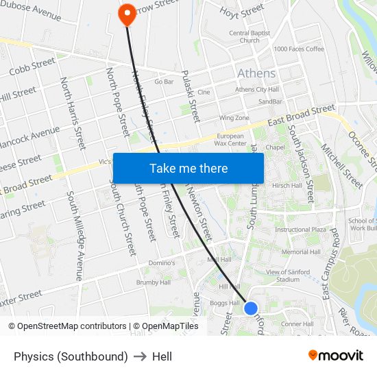 Physics (Southbound) to Hell map