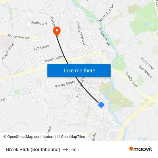 Greek Park (Southbound) to Hell map