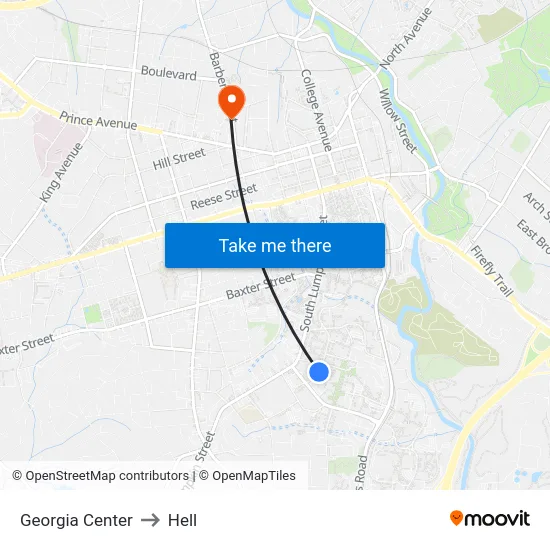 Georgia Center to Hell map