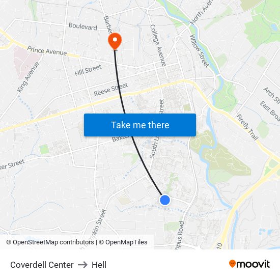 Coverdell Center to Hell map