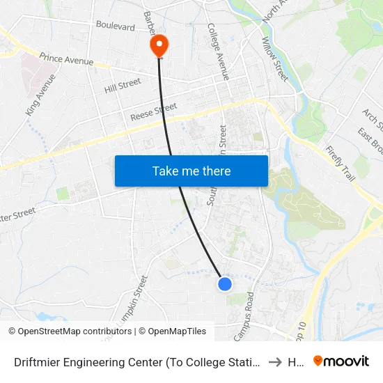 Driftmier Engineering Center (To College Station) to Hell map