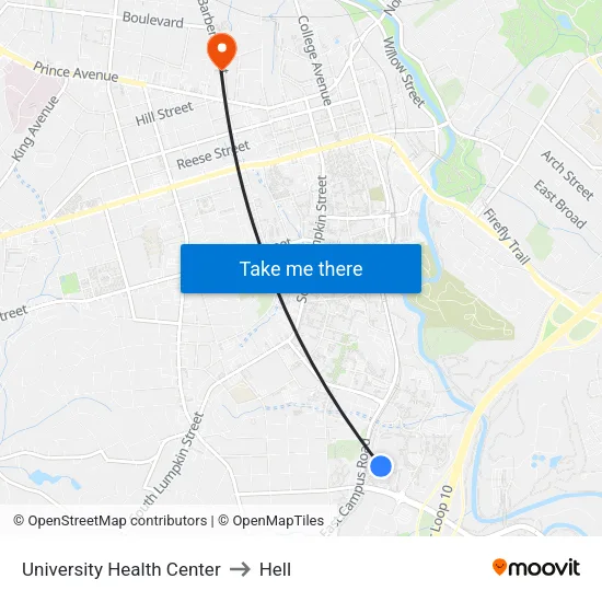 University Health Center to Hell map