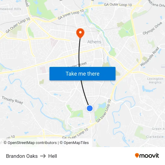 Brandon Oaks to Hell map