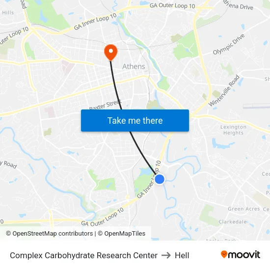 Complex Carbohydrate Research Center to Hell map