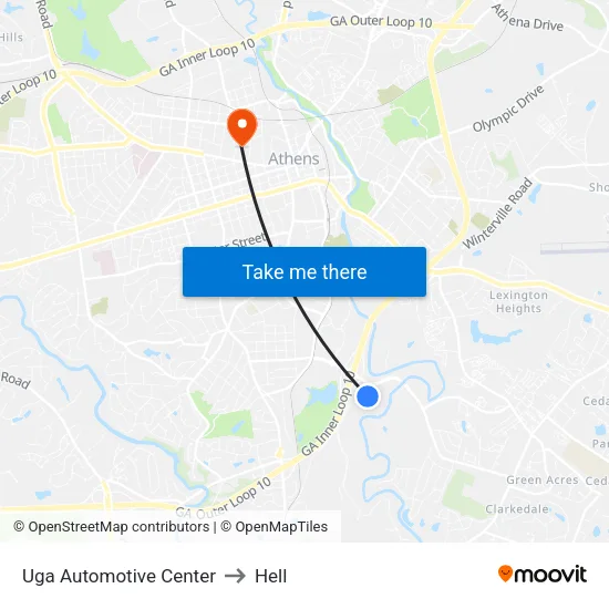 Uga Automotive Center to Hell map
